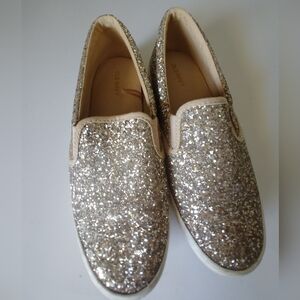Old Navy Glitter Gold Slip-On Sneakers Size 8
